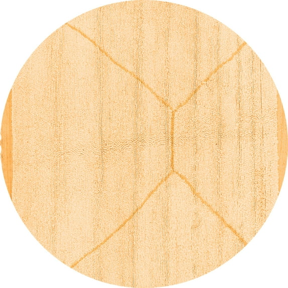 Ahgly Company Indoor Round Solid Orange Modern Area Rugs, 8' Round