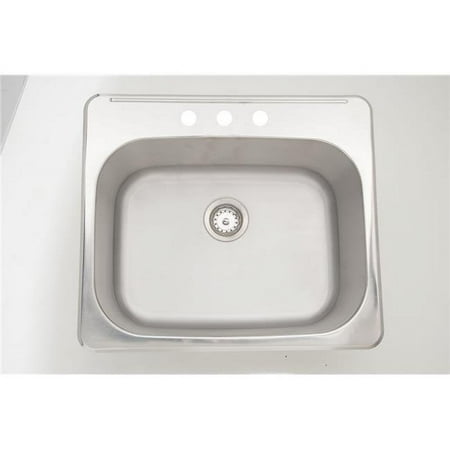 25 in. Rectangle CSA Approved 18 Gauge Chrome Laundry Sink, Stainless Steel Finish