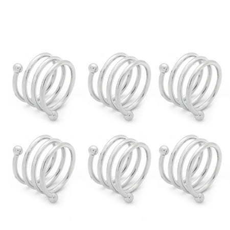 

6Pcs Napkin Rings Round Napkin Holders Buckles for Wedding Dinner Party Table