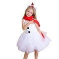 thumbnail image 3 of Zhuashum Summer Dresses For Girls 2024 Short Sleeve Sundress Fashion Round Neck Multicolor Floral Prints Outfits Tulle Skirt Christmas Versatile Dress For Girls White 2-3 Years, 3 of 8