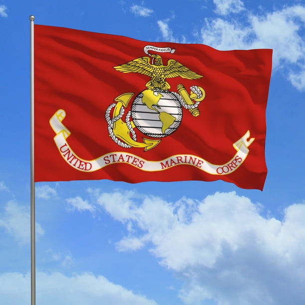 Marine Corps Flag 3x5 Outdoor US Marine Corps Flag Double Sided Heavy Duty Polyester US Military