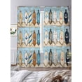 thumbnail image 4 of Nautical Paddle Sheer Curtains 96 Inch Long 2 Panels, Colorful Paddle Blue Wooden Broad Light Filtering Rod Pocket Curtains, Sheer Voile Drapes for Living Room Bedroom, 52"x96", 4 of 8