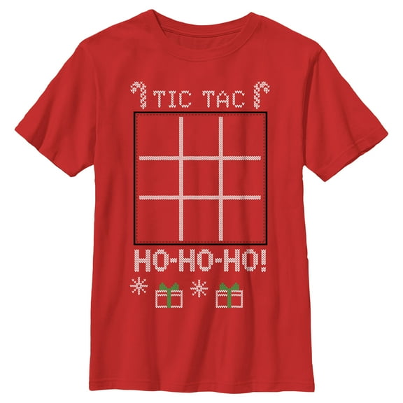 Boy's Lost Gods Tic Tac Hohoho  Graphic Tee Red Medium