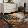 thumbnail image 3 of Area Rugs for Living Room 4x6 Ft, Orange Botanical Elk Non Slip Area Rugs for Kitchen Bedroom Entryway, Farmhouse Deer River Washable Carpet Runner Rug Floor Mats for Bedroom Home Decor, 3 of 9