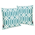 thumbnail image 1 of Noble House Manduka Arabesque Coussin Carré en Turquoise Foncé (Lot de 2), 1 of 15