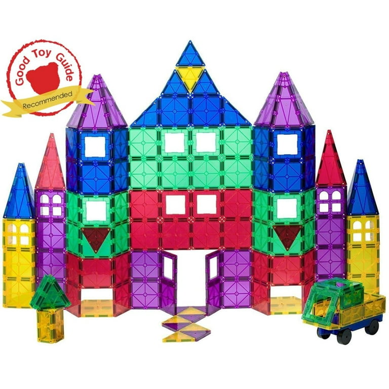 Playmags 100 Piece Set: Now With Stronger Magnets, Sturdy,Super Durable  With Vivid Clear Color Tiles. 18 Piece Clickins Accessories To Enhance Your