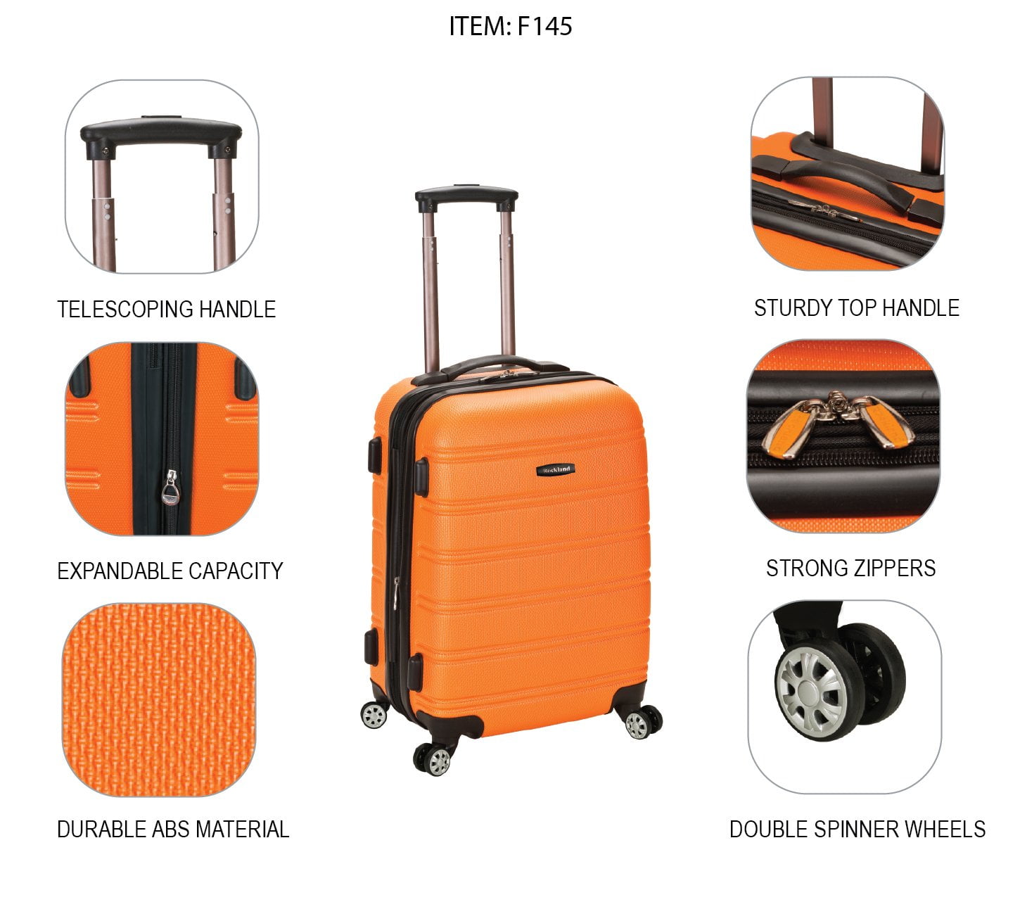 Rockland Melbourne 20" Hardside Expandable Carry On Luggage