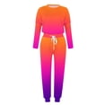 thumbnail image 4 of Sweatsuits 2pcs Sets Womens Hot Sale Clearance 2Pc Women Pure Color Suit Long Sleeve Leisure Pocket Home Sweatpants Sets, 4 of 5