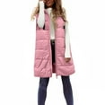 thumbnail image 3 of Pounoo Long Puffer Vest Women Winter Warm Long Gift Quilted Sleeveless Jackets with Pockets Fall Fashion Zip Up Puffy Coat Outerw ear, 3 of 9