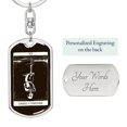 thumbnail image 2 of Tarot Card Skeleton Hanged Man Keychain Dog Tag Stainless Steel or 18k Gold, 2 of 8