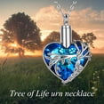 thumbnail image 6 of Onefinity Urn Necklace for Ashes Silver Blue Crystal Heart Pendant Jewelry Funeral Gifts for Woman, 6 of 6