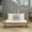 White/Teak, variant on Ledger Outdoor Wooden Loveseat with Cushions, Dark Gray and Gray