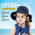 thumbnail image 2 of Zando Beach Baby Sun Hat UPF 50+ Sun Protection Wide Brim Summer Baby Boy Bucket Hats Cute Toddler Sun Hats for Boy Navy XS, 2 of 7