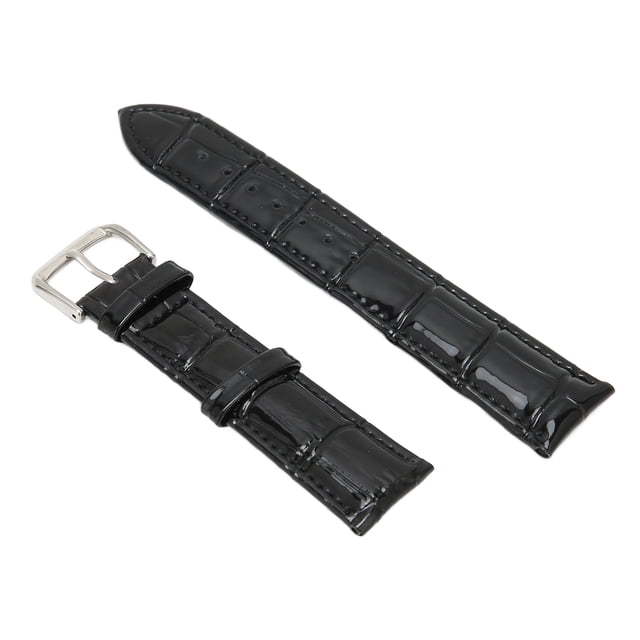 Correa de reloj de repuesto Jadeshay de cuero PU con hebilla color Negro