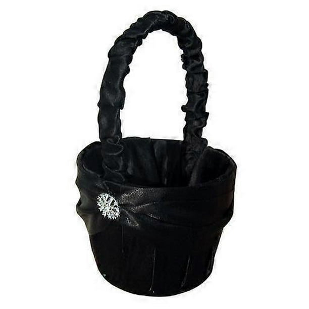 Wedding Flower Girl Basket Rhinestone Bride Flower Basket With Handle Storage Petal Container Candy Holder For Party Banquet Decorative Supplies Cerem
