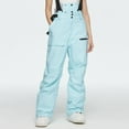 thumbnail image 2 of Ski Bib Pants For Women & Men Multi Pockets Detachable Strap Outdoor Windproof Waterproof Snow Overalls Cargo Pant (S, Blue), 2 of 8