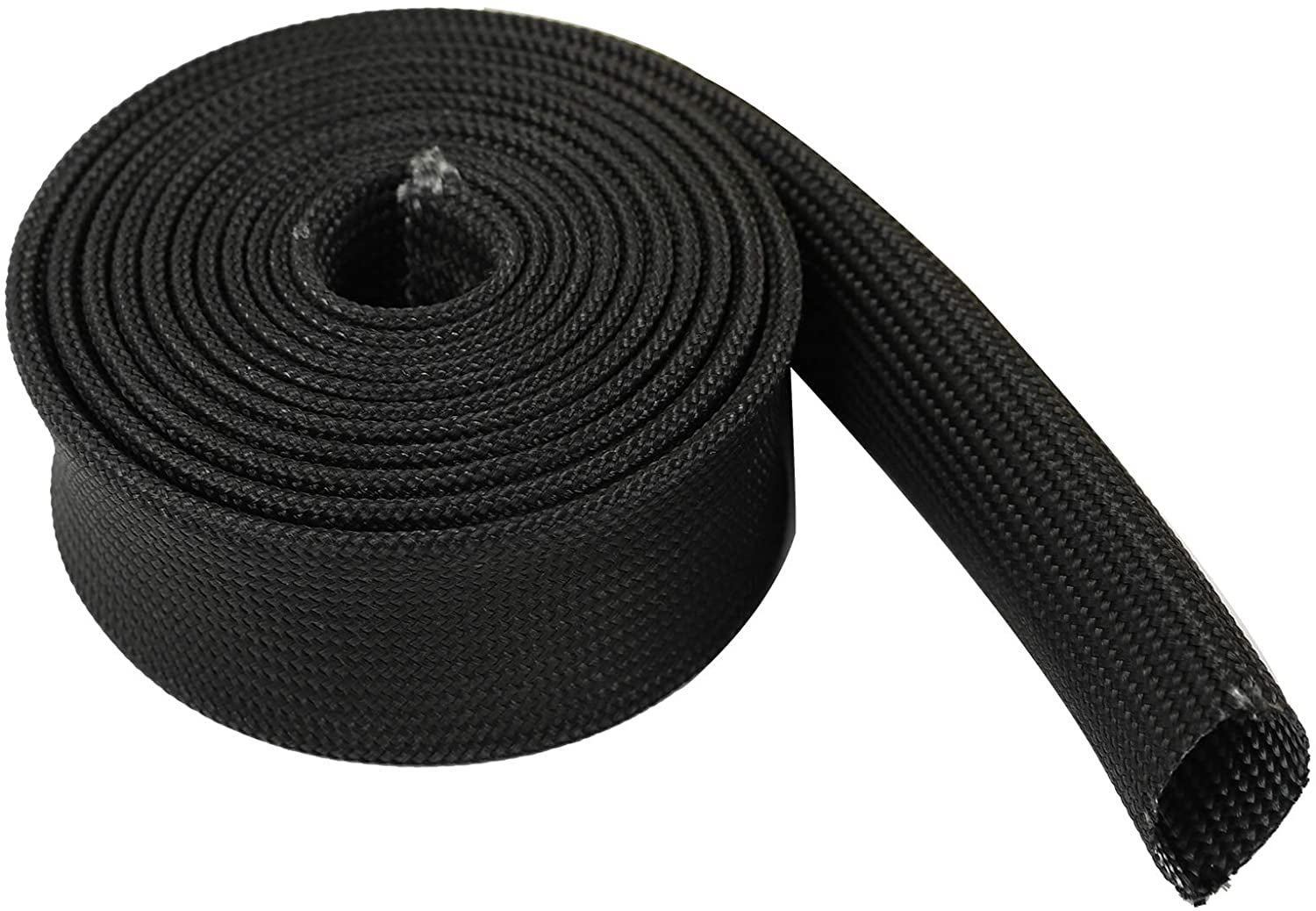 Black Heat-Shielded Fire Sleeve for Oil Fuel Lines & Electrical Wiring 20mm X 1-Ft 