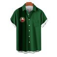 thumbnail image 2 of Mens Manga Corta Botón Abajo Camisas, Cuello de Vuelta Navidad Impresa Blusa, Top de Moda Casual, 2 of 4