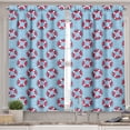 thumbnail image 2 of Ambesonne Aqua Blue Valance & Curtain, Ocean Swimming, 55"x36", Pale Blue Pink White, 2 of 6