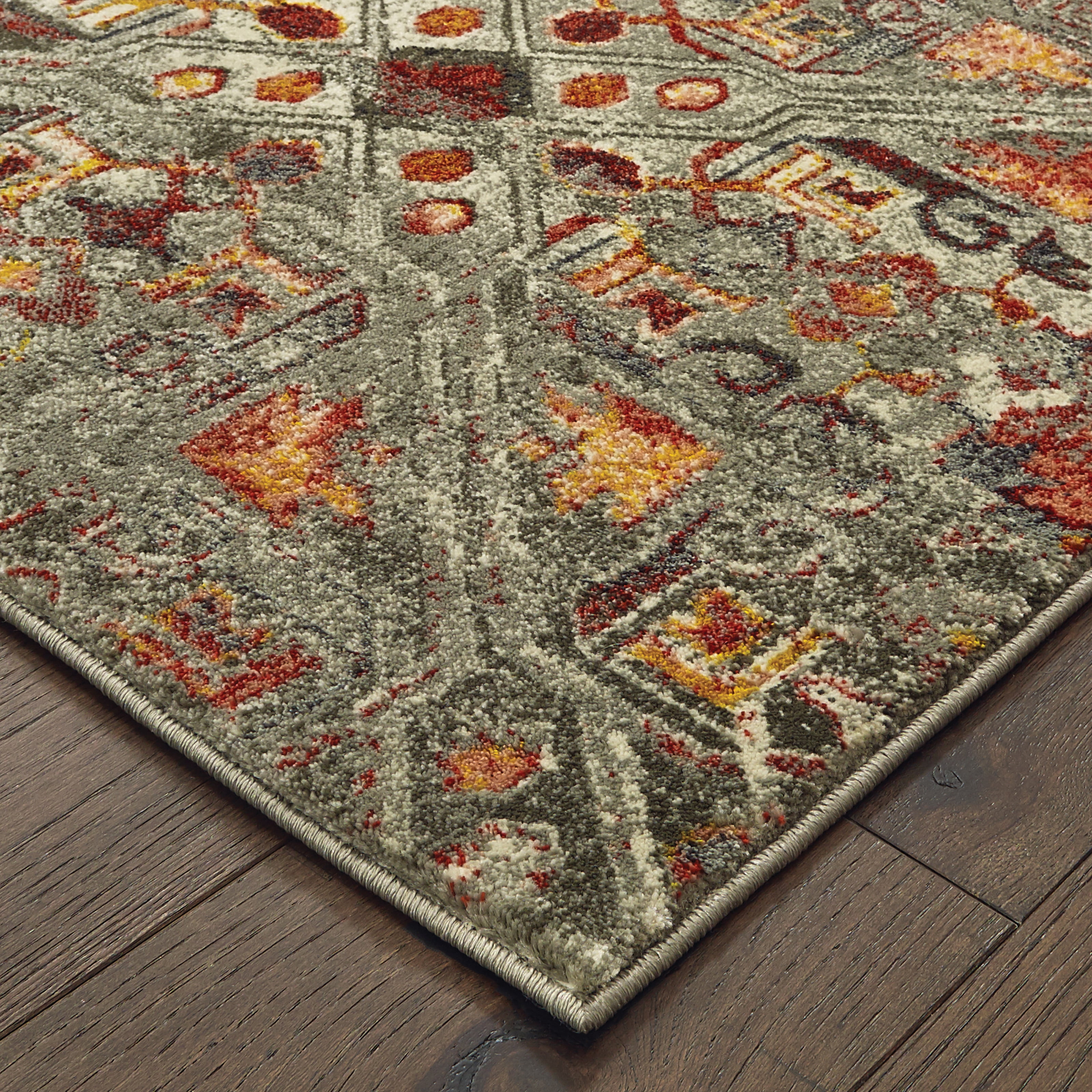 Sphinx Mantra Area Rug 003X7 Grey Petals Vines 2' 3 x 7' 6 Rectangle Sphinx Mantra Area Rug 003X7 Grey Petals Vines 2' 3 x 7' 6 Rectangle