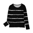 thumbnail image 4 of Ashirexll Girls Long Sleeve Shirts, Fall Shirts, Girls Long Sleeve Shirts Striped Style Round Neck Casual Blouses Fall Clothes, 4 of 6