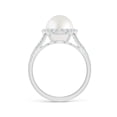 thumbnail image 2 of ANGARA South Sea Cultured Pearl Split Shank Ring with Halo in 14K White Gold for Women | June Birthstone, Birthday, Anniversary, Jewelry Gift for Women | Pearl Ring, 2 of 9