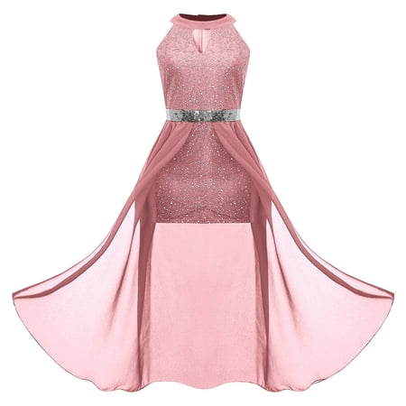 Casual Dresses for Youth Girl Elegant Neckline Party Length Party Girls Activities Dress Size 14-15T