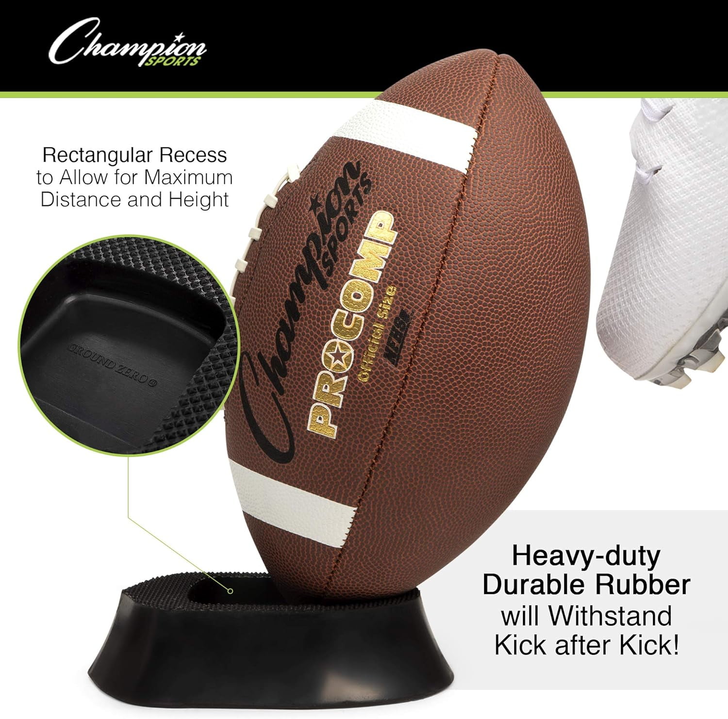AFJB × CPG Official FOOTBALL TEE Size:L Champion Sports Football Kicking Tee for Kickoff Practice, 1