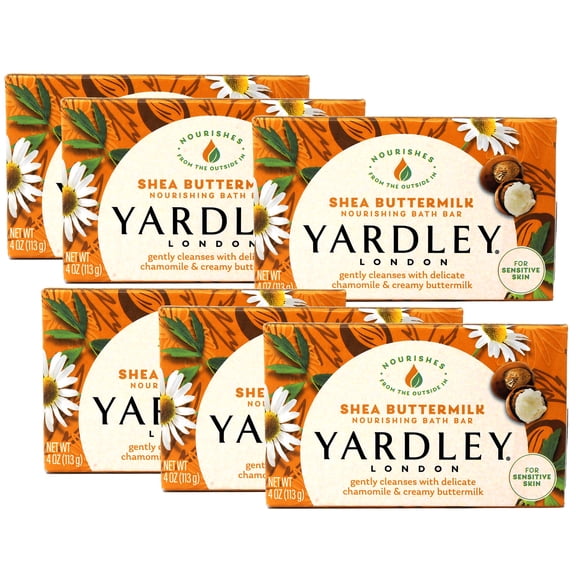 Yardley Shea Buttermilk Bath Bar 4.25 oz 6 Pack