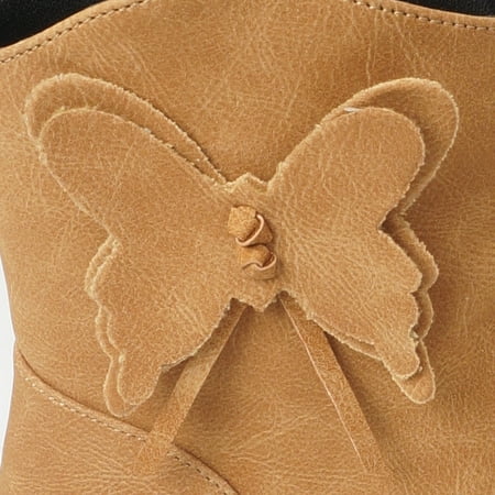 

Kids Girls Side Zip Chelsea Boots With Butterfly Design For Fall Winter New