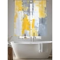 thumbnail image 5 of Gray Yellow Brush Sheer Curtains 63 Inches Long 2 Panels Graffiti Watercolor Light Filtering Semi Sheer Window Curtains Drapes for Bedroom Living Room 52"x63", 5 of 7