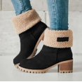 thumbnail image 3 of Botas de nieve de gamuza con tacón grueso hasta media pantorrilla de estilo europeo y americano para otoño e invierno, zapatos de algodón de talla grande 43, 3 of 6