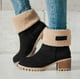 thumbnail image 3 of Botas de nieve de gamuza con tacón grueso hasta media pantorrilla de estilo europeo y americano para otoño e invierno, zapatos de algodón de talla grande 43, 3 of 6