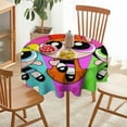 thumbnail image 6 of The Powerpuff Girls Round Tablecloth Print Decorative Table Cover Washable Table Cloths for Dining Party Picnic 50x50in, 6 of 8