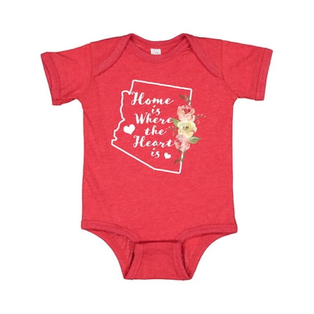 

Inktastic Arizona Home is Where the Heart is with Watercolor Floral Gift Baby Boy or Baby Girl Bodysuit