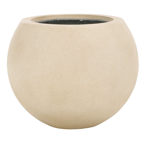 Safavieh 15.7" x 15.7" x 12.7" Round Beige Concrete Ficonstone Planter