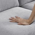 thumbnail image 5 of DEALTOPS 80" Convertible Sectional Sofa Couch with Movable Ottoman 3 Seats L-Shape Sofa Chaise for Living Room - Light Gray, 5 of 8