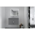 thumbnail image 6 of Amazon 30" Gray Wood Floating Vanity with Gray Top and Chrome Trim, 6 of 10