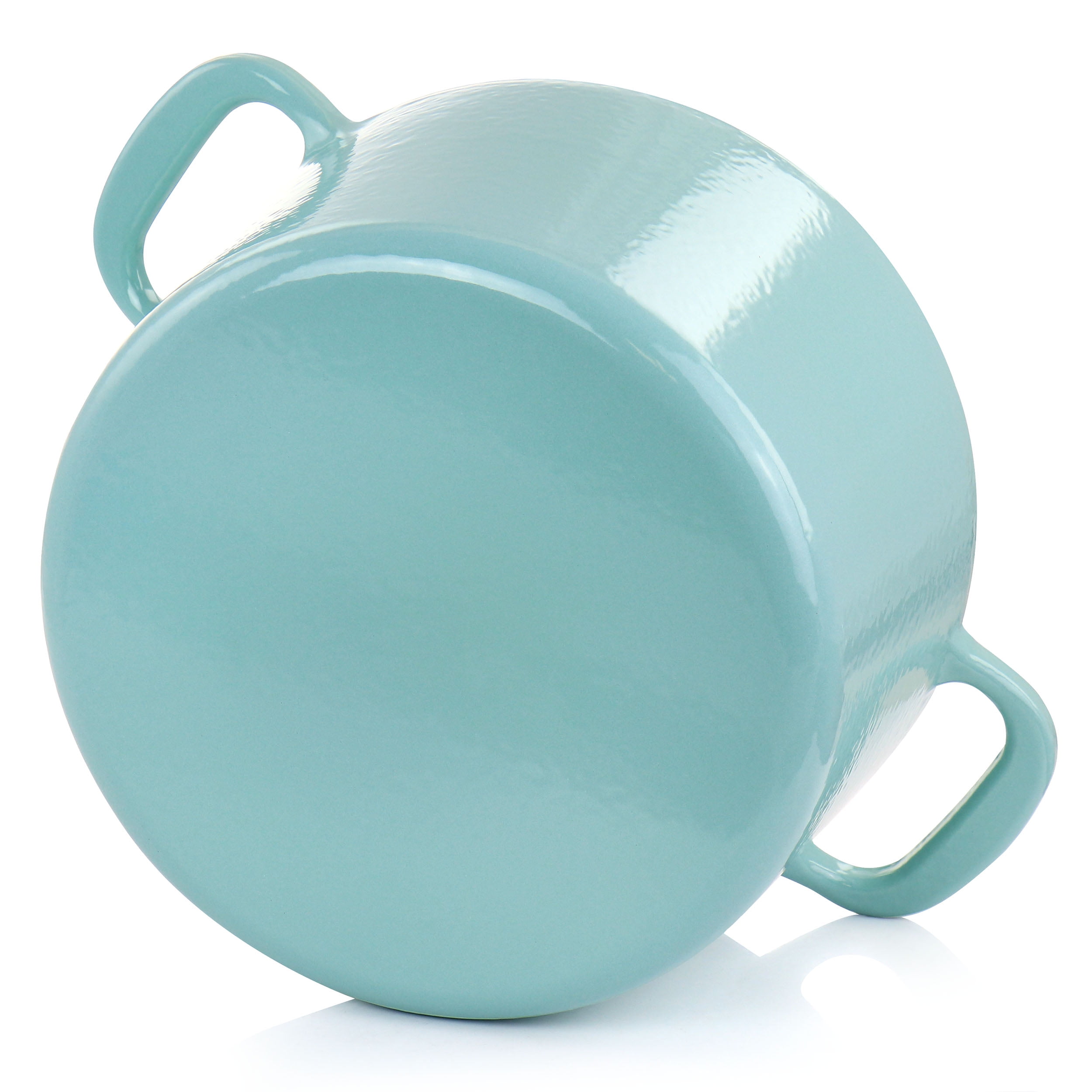 Martha Stewart Everyday Enameled Cast Iron 7 Quart Dutch Oven with Lid in Turquoise