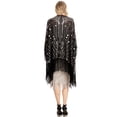 thumbnail image 2 of Womens Oversize Hand Beaded Fringed Sequin Evening Shawl Wrap, 2 of 5