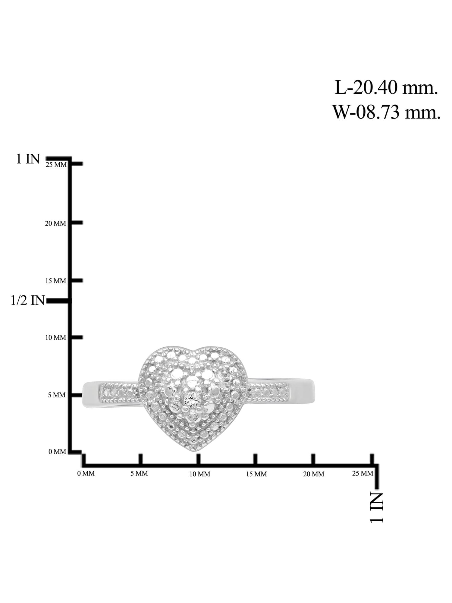 JewelersClub 3-Piece White Diamond Sterling Silver Earrings Set, Sterling Silver Necklace, Sterling Silver Rings – Heart Shaped Jewelry – Jewelry Sets for Women – Birthday Gifts