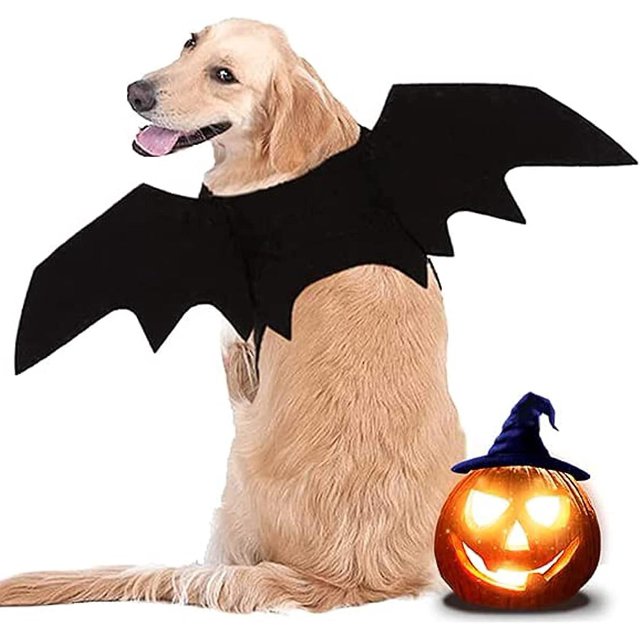 Disfraz de Halloween para perros, disfraz de perro grande, disfraz de murciélago para perros, disfraz de Halloween para perros, para decoración de cosplay para perros grandes y medianos