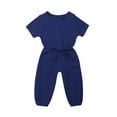 thumbnail image 1 of Sylvamorning Infant Baby Romper Solid Color Short Sleeve Elastic Waist Jumpsuit, 1 of 7