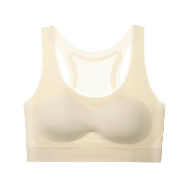 WEIYLL Girls Bras Racerback Seamless Wireless Breathable Training Sports Comfort Soft Solid Color Light Yellow Baby Tops Underwear Size XL