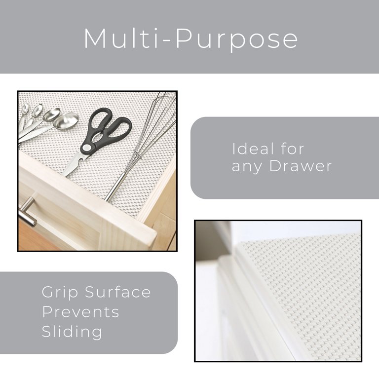 Con-Tact Brand Grip Premium Non-Adhesive Shelf Liner- Thick Grip White  (18''x 8')