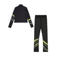 thumbnail image 4 of vastwit Kids Girls Tracksuit Fleece-Lined Long Sleeve Zip Jacket with Leggings Figure Skating Training Suit Fluorescent Yellow 10, 4 of 7