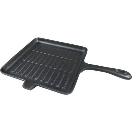 Ozark Trail Square Cast Iron Griddle with Handle, Pre-Seasoned