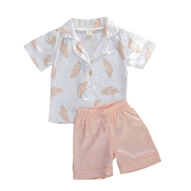 Lookwoild Lookwoild 0 6y Girls Pajama Sets Sleepwear Print Short Sleeve Shirts Shorts Walmart Com Walmart Com