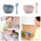 thumbnail image 4 of Cuenco de silicona para bebés con fondo de succión Juego de cucharas para bebés Comedor para niños pequeños Cocina para el hogar Vajilla Suministros para comer para niños Recién nacido Azul Advancent BA000341-03, 4 of 7