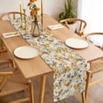 thumbnail image 3 of Vintage Orange Flower Table Runner - 120 Inch Long, Kitchen Dining Table Runner Dresser Scarves, Farmhouse Botanical Floral Retro Farmhouse Decor for Coffee Tables Wedding Party Banquet, 3 of 8